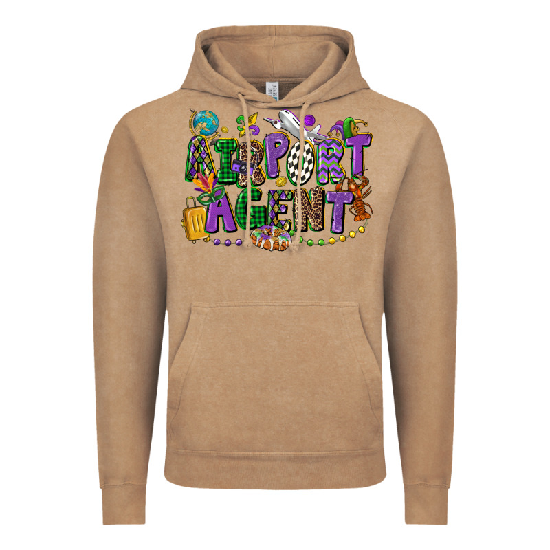 Airport Agent Mardi Gras Vintage Hoodie by CowGirlArtShop | Teevron