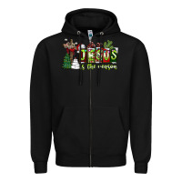 Black jesus İs the reason Zipper Hoodie - CowhideDigitalArt