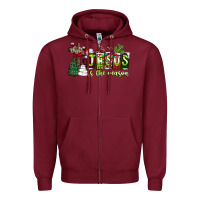 Burgundy jesus İs the reason Zipper Hoodie - CowhideDigitalArt