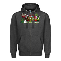 Charcoal Heather jesus İs the reason Zipper Hoodie - CowhideDigitalArt