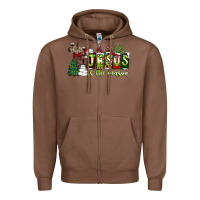 Chestnut jesus İs the reason Zipper Hoodie - CowhideDigitalArt