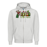 Dove Grey jesus İs the reason Zipper Hoodie - CowhideDigitalArt