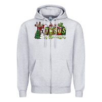 Heather Grey jesus İs the reason Zipper Hoodie - CowhideDigitalArt