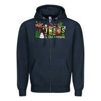 Navy jesus İs the reason Zipper Hoodie - CowhideDigitalArt
