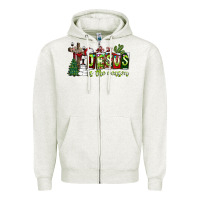Oatmeal Heather jesus İs the reason Zipper Hoodie - CowhideDigitalArt