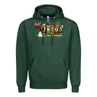 Sports Green jesus İs the reason Zipper Hoodie - CowhideDigitalArt