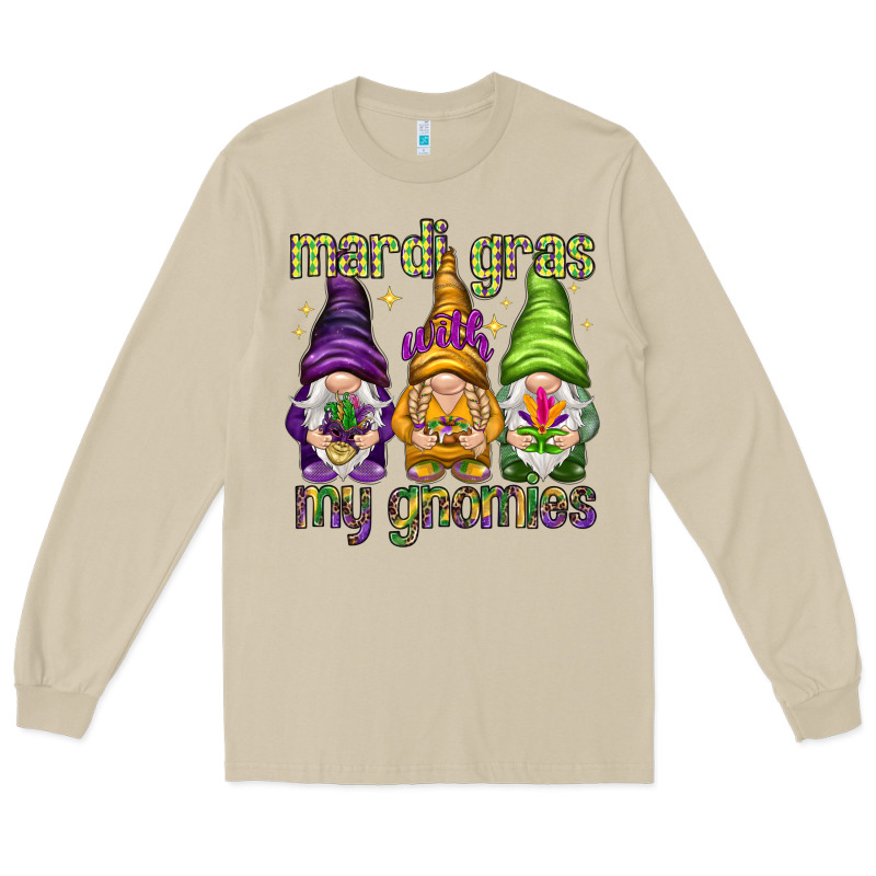 Mardi Gras With My Gnomies Long Sleeve Tee by HowdyJamesFarm | Teevron