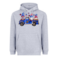 Heather Grey american flag gnomes truck Heavyweight Hoodie - Artiststas