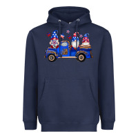 Navy american flag gnomes truck Heavyweight Hoodie - Artiststas