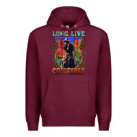 Burgundy long live cowgirls Premium Hoodie - FaDigitalArtStudio