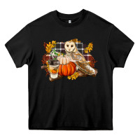 Black Fall Barn Owl Heavy Core Tee - LillyAllenDesigns