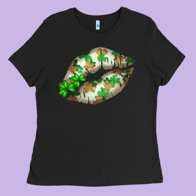 St. Patricks Day White Lips Ladies Tee Designed By Bettercallsaul