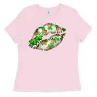 Bubblegum Pink St. Patricks Day White Lips Ladies Tee - Bettercallsaul
