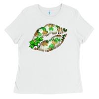 White St. Patricks Day White Lips Ladies Tee - Bettercallsaul