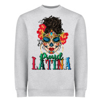Heather Grey proud latina Heavyweight Sweatshirt - BundleAndBundleShop