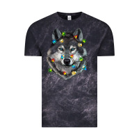 Cloud Black Christmas with wolf Vintage Tee - RanaPortraitStore