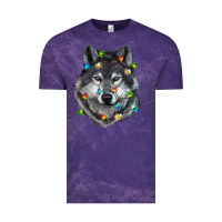 Cloud Purple Christmas with wolf Vintage Tee - RanaPortraitStore