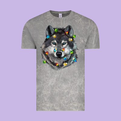 Christmas With Wolf Vintage Tee Designed By Ranaportraitstore