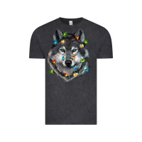 Vintage Black Christmas with wolf Vintage Tee - RanaPortraitStore