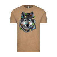 Vintage Coffee Christmas with wolf Vintage Tee - RanaPortraitStore