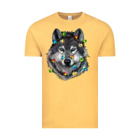 Vintage Mustard Christmas with wolf Vintage Tee - RanaPortraitStore