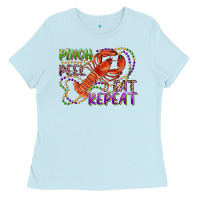Baby Blue pinch peel eat repeat crawfish Ladies Tee - RanaPortraitStore