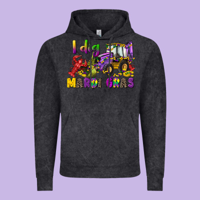 I Dig Mardi Gras Vintage Hoodie Designed By Cowgirlartshop