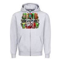 Heather Grey merry christmas yall Zipper Hoodie - CowhideDigitalArt