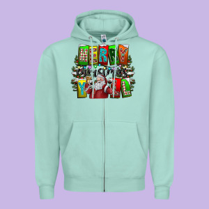 Merry Christmas Yall Zipper Hoodie Designed By Cowhidedigitalart