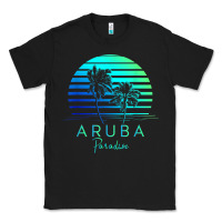 Black Vintage Aruba Beach Tropical Vibes Vacation Souvenir Gift Classic Tee - minhPixels