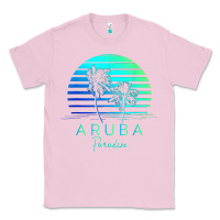 Bubblegum Pink Vintage Aruba Beach Tropical Vibes Vacation Souvenir Gift Classic Tee - minhPixels