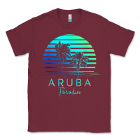 Burgundy Vintage Aruba Beach Tropical Vibes Vacation Souvenir Gift Classic Tee - minhPixels
