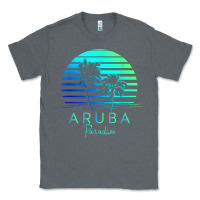 Charcoal Heather Vintage Aruba Beach Tropical Vibes Vacation Souvenir Gift Classic Tee - minhPixels