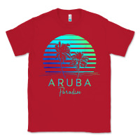 Red Vintage Aruba Beach Tropical Vibes Vacation Souvenir Gift Classic Tee - minhPixels