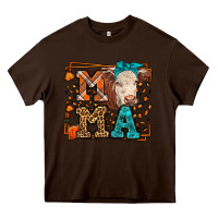 Chocolate Brown Western Fall Cow Mama Heavy Core Tee - LillyAllenDesigns