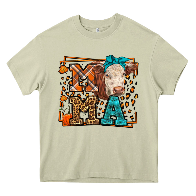 Western Fall Cow Mama Heavy Core Tee by LillyAllenDesigns | Teevron