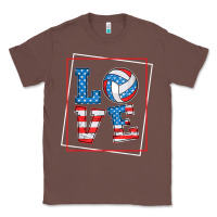 Chestnut love usa flag volleyball gifts for volleyball fans teen t shirt Classic Tee - minhPixels