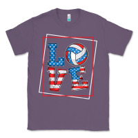 Lavender love usa flag volleyball gifts for volleyball fans teen t shirt Classic Tee - minhPixels