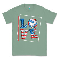 Sage love usa flag volleyball gifts for volleyball fans teen t shirt Classic Tee - minhPixels