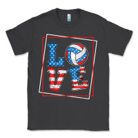 Smoke love usa flag volleyball gifts for volleyball fans teen t shirt Classic Tee - minhPixels