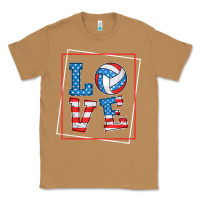 Toasted Coconut love usa flag volleyball gifts for volleyball fans teen t shirt Classic Tee - minhPixels