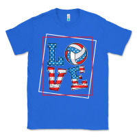 True Royal love usa flag volleyball gifts for volleyball fans teen t shirt Classic Tee - minhPixels