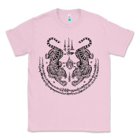 Bubblegum Pink sak yant thai tattoo twin tiger muay magical thailand gifts t shirt Classic Tee - minhPixels