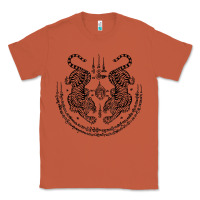 Copper sak yant thai tattoo twin tiger muay magical thailand gifts t shirt Classic Tee - minhPixels