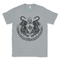 Heather Grey sak yant thai tattoo twin tiger muay magical thailand gifts t shirt Classic Tee - minhPixels