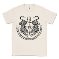 Natural sak yant thai tattoo twin tiger muay magical thailand gifts t shirt Classic Tee - minhPixels
