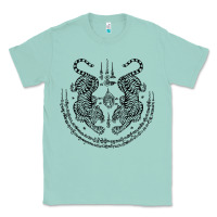 Seafoam sak yant thai tattoo twin tiger muay magical thailand gifts t shirt Classic Tee - minhPixels