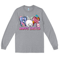 Heather Grey Happy Easter Dental Easter Day Long Sleeve Tee - CowGirlArtShop