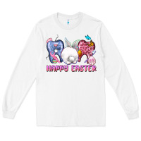 White Happy Easter Dental Easter Day Long Sleeve Tee - CowGirlArtShop