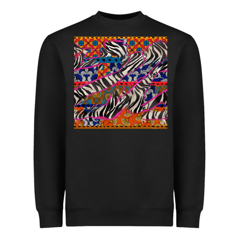 African Ankara Zebra Seamless Pattern Heavyweight Sweatshirt by BundleAndBundleShop | Teevron